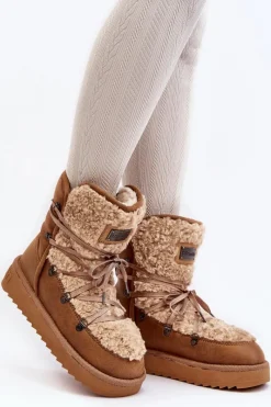 Hot D.Franklin Wodoodporne Śniegowce Na Platformie Wegańskie DFSH370004 Brązowe Brązowy