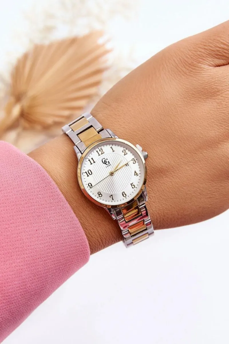 GG Luxe Wodoodporny Damski Zegarek Stalowy Złoto-Srebrny