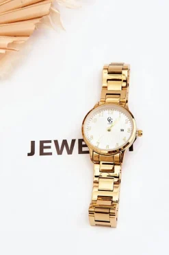 Zegarki>GG Luxe Wodoodporny Damski Zegarek Stalowy Złoty