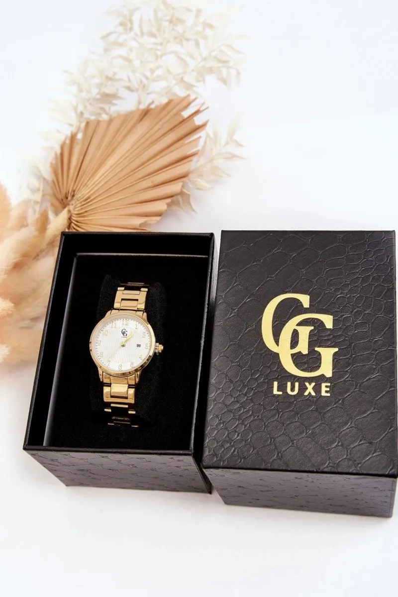 Zegarki>GG Luxe Wodoodporny Damski Zegarek Stalowy Złoty