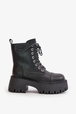 Outlet GOE Workery Botki Damskie Ocieplane Ze Skóry Naturalnej OO2N4123