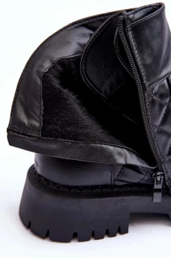 Best Workery Botki Damskie Z Ozdobą Czarne Toye Damskie Botki Ocieplane|Botki Sznurowane