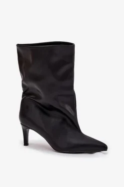 Botki Ocieplane|Botki Na Obcasie></noscript>Boto Wsuwane Botki Damskie Na Szpilce Czarne Solvienne
