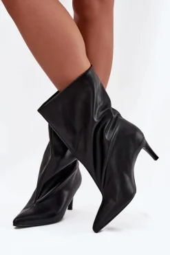 Botki Ocieplane|Botki Na Obcasie></noscript>Boto Wsuwane Botki Damskie Na Szpilce Czarne Solvienne