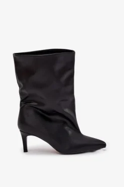 Botki Ocieplane|Botki Na Obcasie></noscript>Boto Wsuwane Botki Damskie Na Szpilce Czarne Solvienne