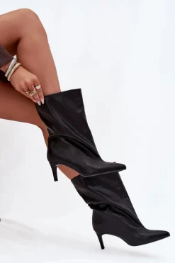 Botki Ocieplane|Botki Na Obcasie></noscript>Boto Wsuwane Botki Damskie Na Szpilce Czarne Solvienne