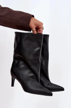 Botki Ocieplane|Botki Na Obcasie></noscript>Boto Wsuwane Botki Damskie Na Szpilce Czarne Solvienne