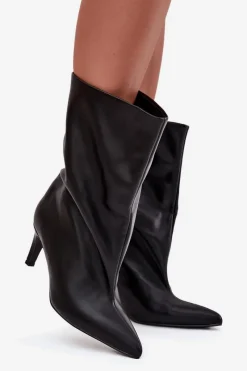 Botki Ocieplane|Botki Na Obcasie></noscript>Boto Wsuwane Botki Damskie Na Szpilce Czarne Solvienne