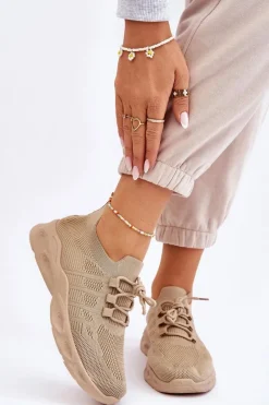 Sneakersy Damskie>Boto Wsuwane Damskie Buty Sportowe Beżowe Ellison