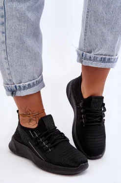 Buty Sportowe Na Platformie|Sneakersy Damskie>Boto Wsuwane Damskie Buty Sportowe Czarne Hold Me!