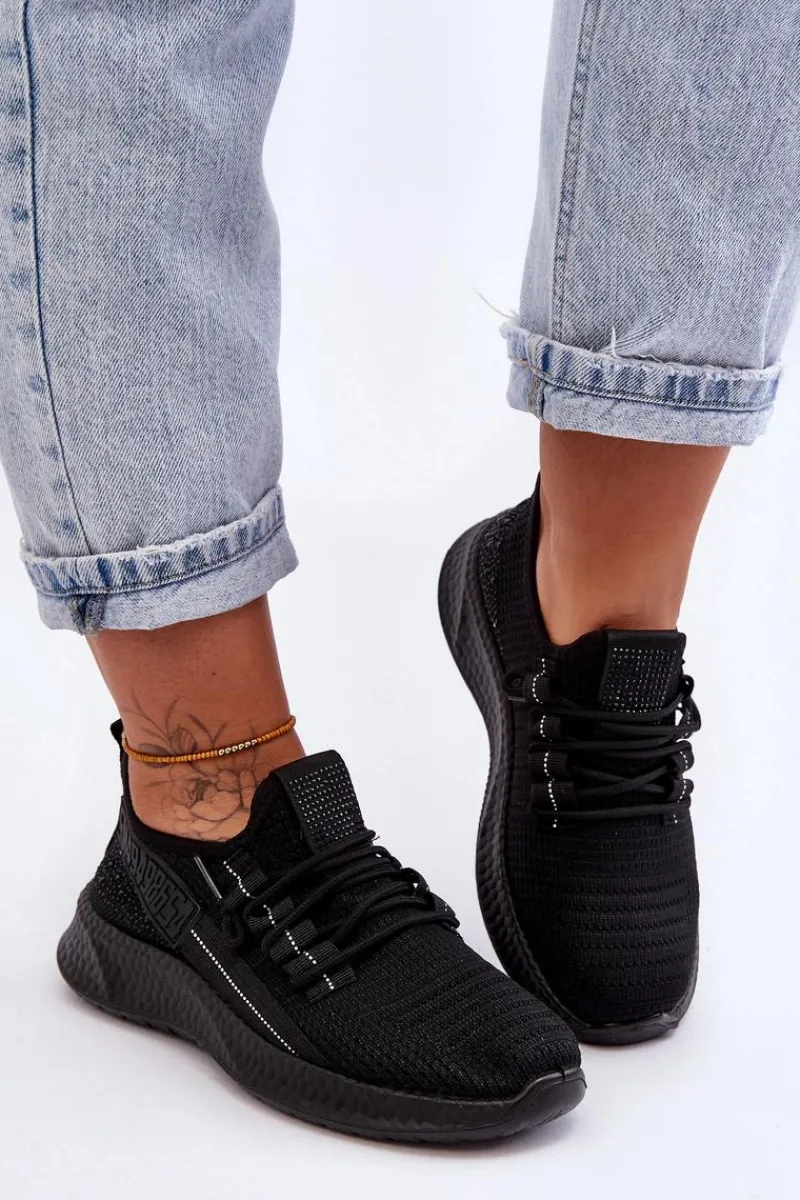 Buty Sportowe Na Platformie|Sneakersy Damskie>Boto Wsuwane Damskie Buty Sportowe Czarne Hold Me!