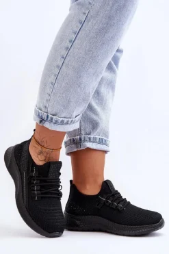 Buty Sportowe Na Platformie|Sneakersy Damskie>Boto Wsuwane Damskie Buty Sportowe Czarne Hold Me!