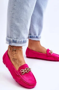 Online Boto Wsuwane Damskie Zamszowe Mokasyny Fuksja Sorento