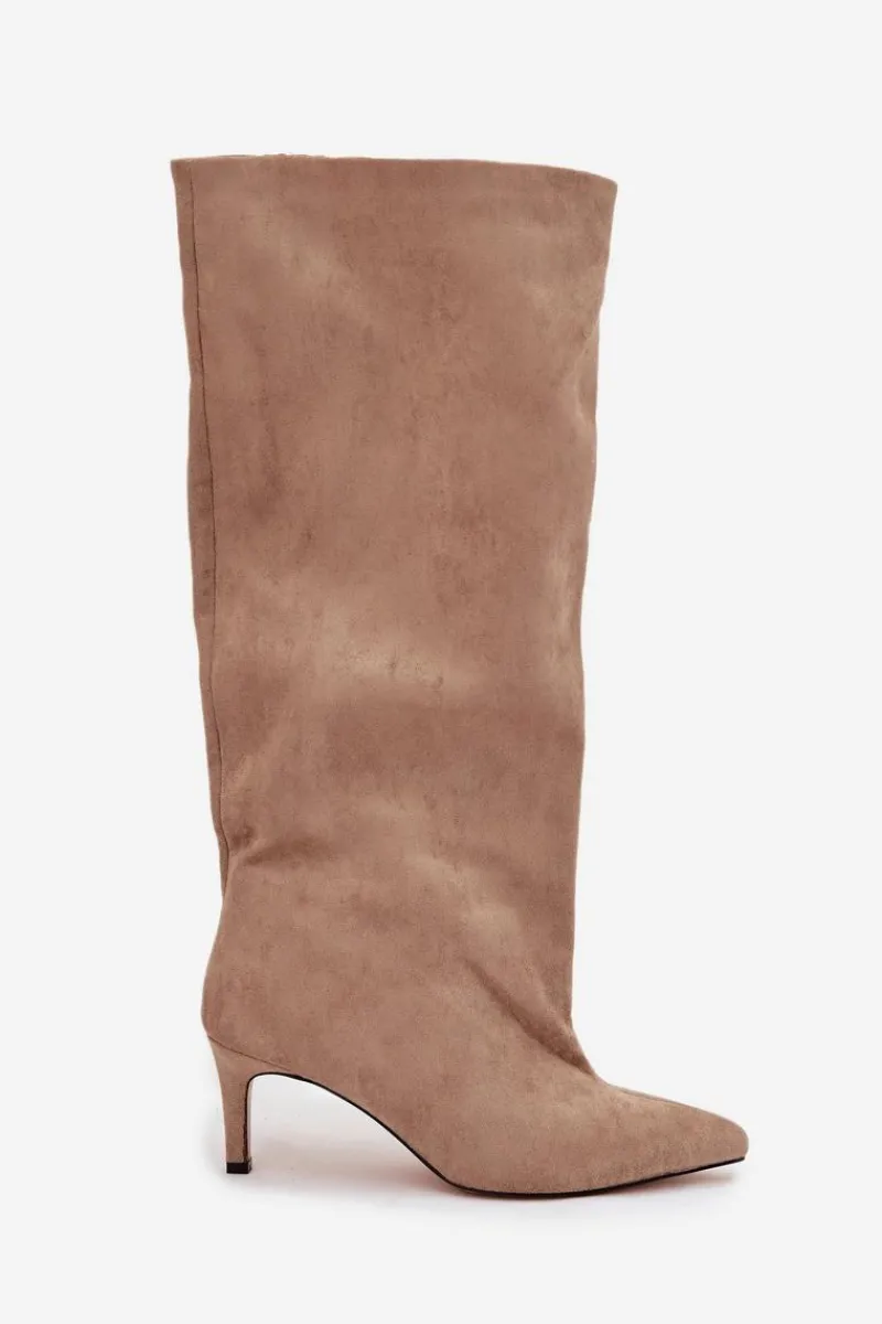 Kozaki Ocieplane|Kozaki Na Szpilce>Boto Wsuwane Kozaki Damskie Na Szpilce Beżowe Taffine