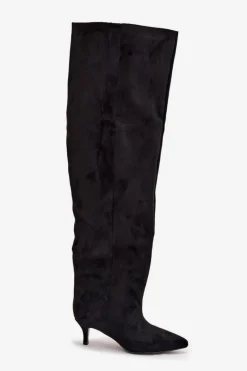 New Wsuwane Kozaki Damskie Na Szpilce Czarne Ysolienne Damskie Kozaki Ocieplane|Muszkieterki