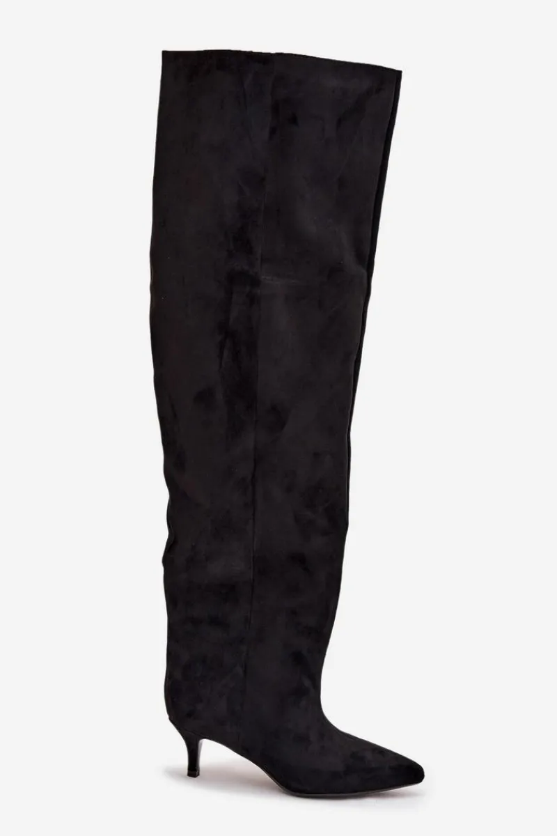 New Wsuwane Kozaki Damskie Na Szpilce Czarne Ysolienne Damskie Kozaki Ocieplane|Muszkieterki