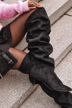 New Wsuwane Kozaki Damskie Na Szpilce Czarne Ysolienne Damskie Kozaki Ocieplane|Muszkieterki