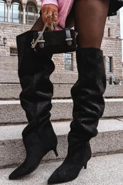 New Wsuwane Kozaki Damskie Na Szpilce Czarne Ysolienne Damskie Kozaki Ocieplane|Muszkieterki