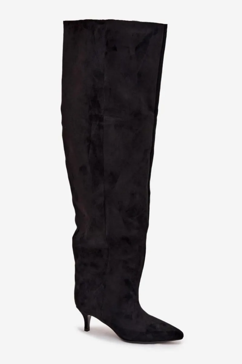 New Wsuwane Kozaki Damskie Na Szpilce Czarne Ysolienne Damskie Kozaki Ocieplane|Muszkieterki