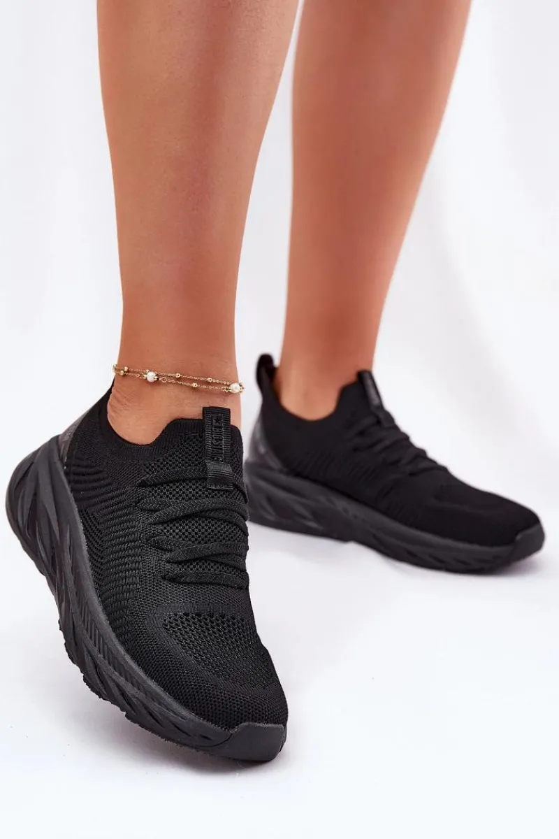 Discount Wsuwane Lekkie Buty Sportowe Damskie Big Star RR274A132 HI-POLY SYSTEM Czarne Damskie Buty Sportowe Big Star|Sneakersy Damskie