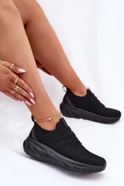 Discount Wsuwane Lekkie Buty Sportowe Damskie Big Star RR274A132 HI-POLY SYSTEM Czarne Damskie Buty Sportowe Big Star|Sneakersy Damskie