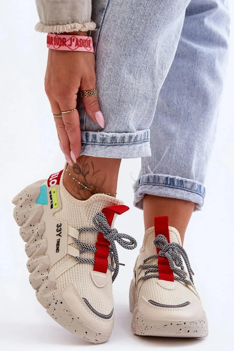 Online Boto Wsuwane Modne Sneakersy Beżowe Evolution