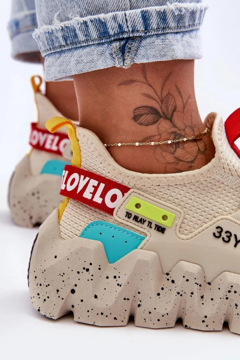 Online Boto Wsuwane Modne Sneakersy Beżowe Evolution