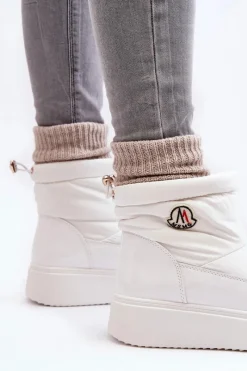 Best Boto Wsuwane Śniegowce Damskie Na Platformie Białe Gattea