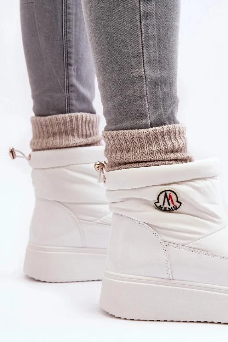 Best Boto Wsuwane Śniegowce Damskie Na Platformie Białe Gattea