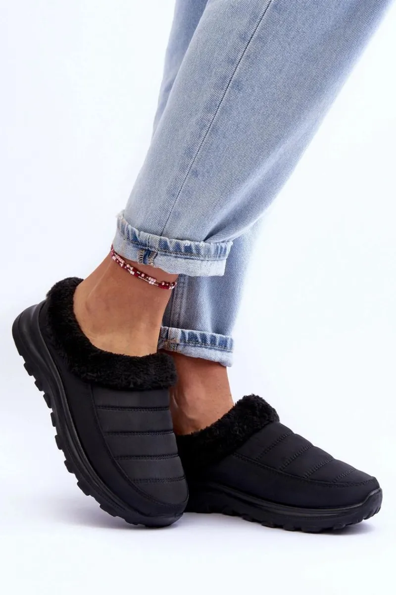 Clearance Evento Wsuwane Niskie Śniegowce Czarne Olwina