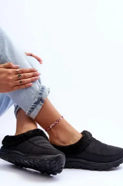 Clearance Evento Wsuwane Niskie Śniegowce Czarne Olwina