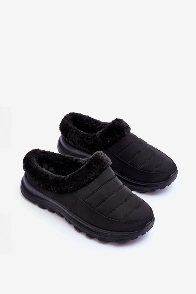 Clearance Evento Wsuwane Niskie Śniegowce Czarne Olwina