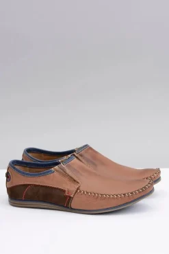 Boto Wsuwane Polskie Męskie Mokasyny Skóra Brąz Teodoro