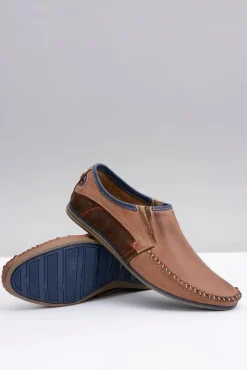 Boto Wsuwane Polskie Męskie Mokasyny Skóra Brąz Teodoro