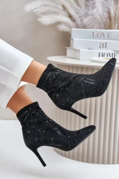 Czarne Botki|Botki Na Obcasie><noscript><img width=