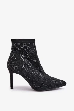 Czarne Botki|Botki Na Obcasie><noscript><img width=