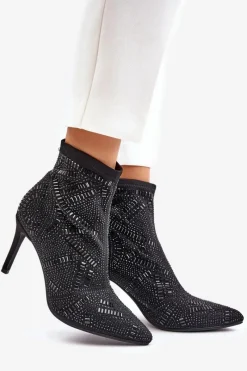 Czarne Botki|Botki Na Obcasie><noscript><img width=