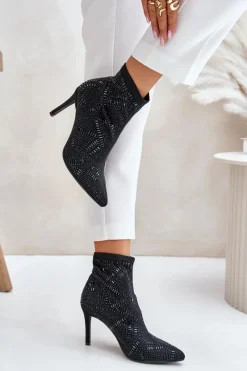 Czarne Botki|Botki Na Obcasie><noscript><img width=