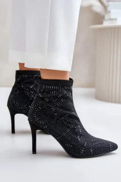 Czarne Botki|Botki Na Obcasie><noscript><img width=