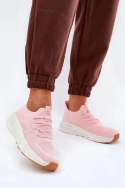 Outlet Big Star Shoes Wygodne Buty Sportowe Damskie Big Star RR274A131 HI-POLY SYSTEM Różowe