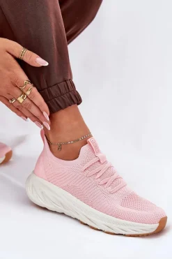 Outlet Big Star Shoes Wygodne Buty Sportowe Damskie Big Star RR274A131 HI-POLY SYSTEM Różowe