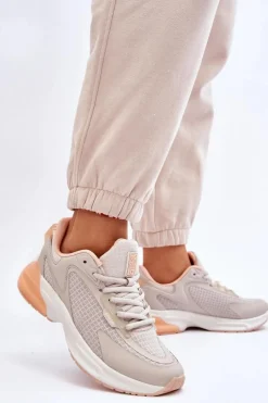 Outlet Big Star Shoes Wygodne Buty Sportowe Memory Foam System Big Star LL274336 Beżowe Beżowy