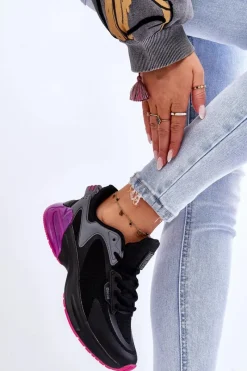 Best Wygodne Buty Sportowe Memory Foam System Big Star LL274335 Czarne Damskie Buty Sportowe Big Star|Sneakersy Damskie