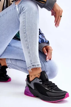 Best Wygodne Buty Sportowe Memory Foam System Big Star LL274335 Czarne Damskie Buty Sportowe Big Star|Sneakersy Damskie