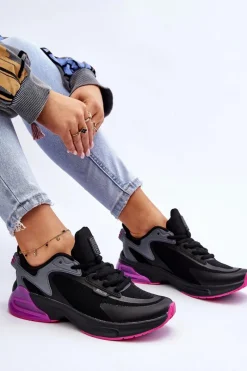 Best Wygodne Buty Sportowe Memory Foam System Big Star LL274335 Czarne Damskie Buty Sportowe Big Star|Sneakersy Damskie