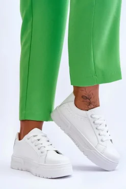 Sneakersy Damskie></noscript>Boto Wygodne Damskie Buty Sportowe Na Platformie Białe Devan