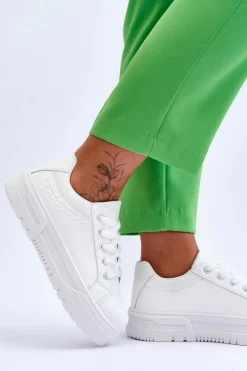 Sneakersy Damskie></noscript>Boto Wygodne Damskie Buty Sportowe Na Platformie Białe Devan