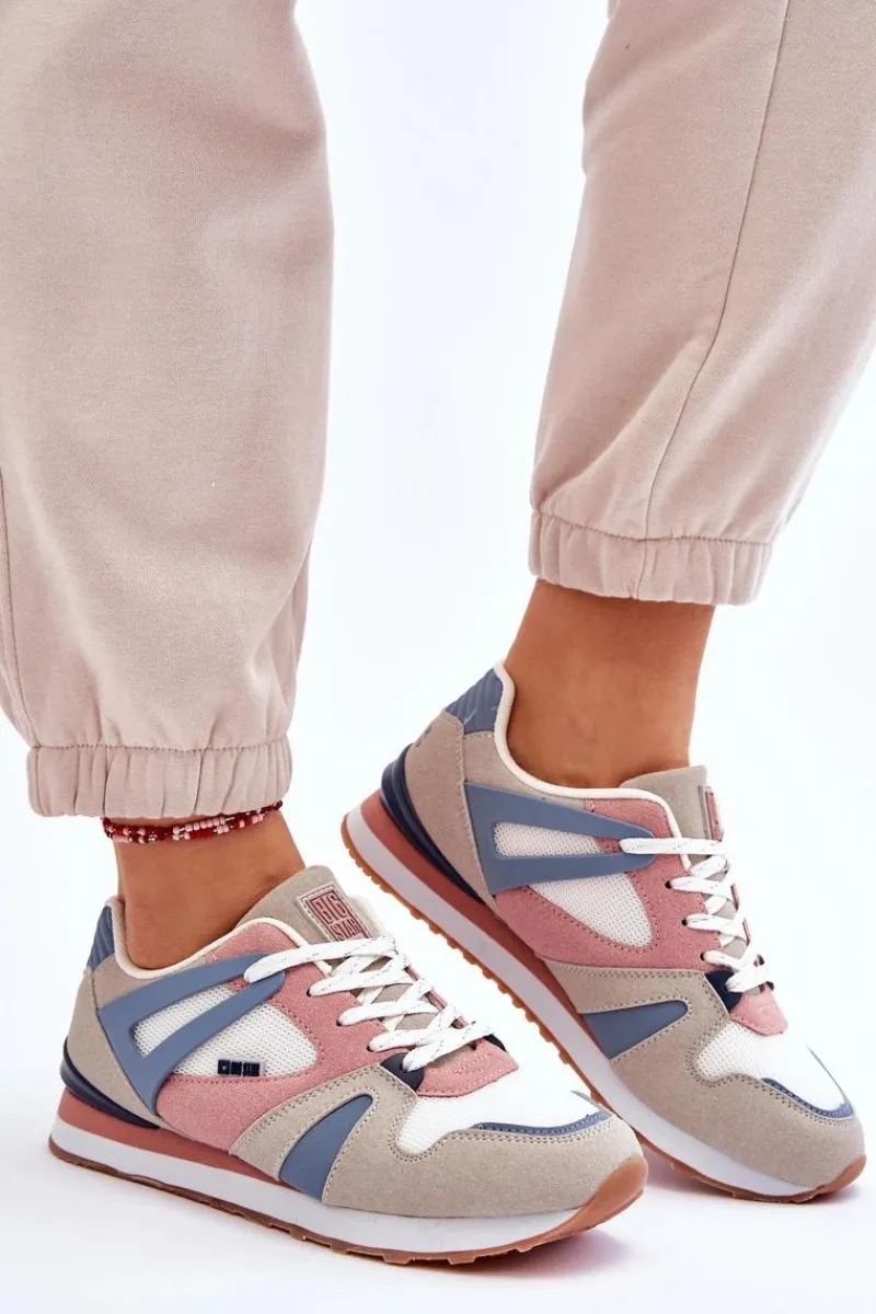 Sneakersy Damskie|Buty Sportowe Big Star>Big Star Shoes Wygodne Damskie Sneakersy Memory Foam Big Star LL274951 Niebieskie