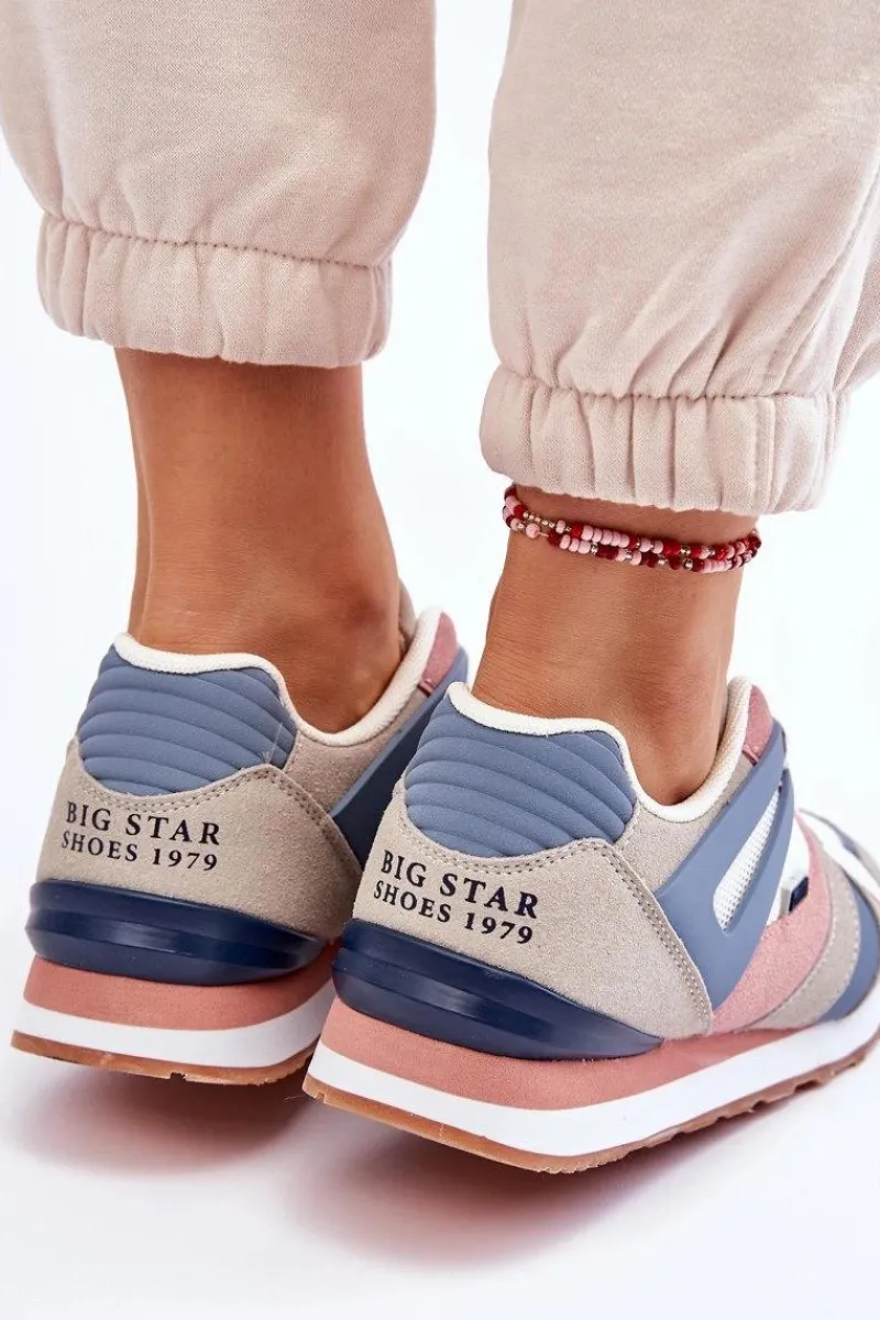 Sneakersy Damskie|Buty Sportowe Big Star>Big Star Shoes Wygodne Damskie Sneakersy Memory Foam Big Star LL274951 Niebieskie