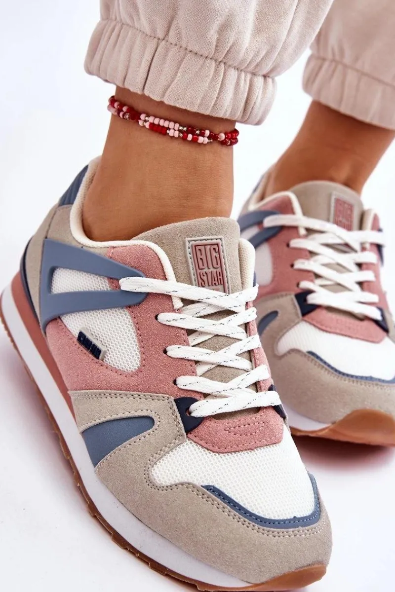 Sneakersy Damskie|Buty Sportowe Big Star>Big Star Shoes Wygodne Damskie Sneakersy Memory Foam Big Star LL274951 Niebieskie